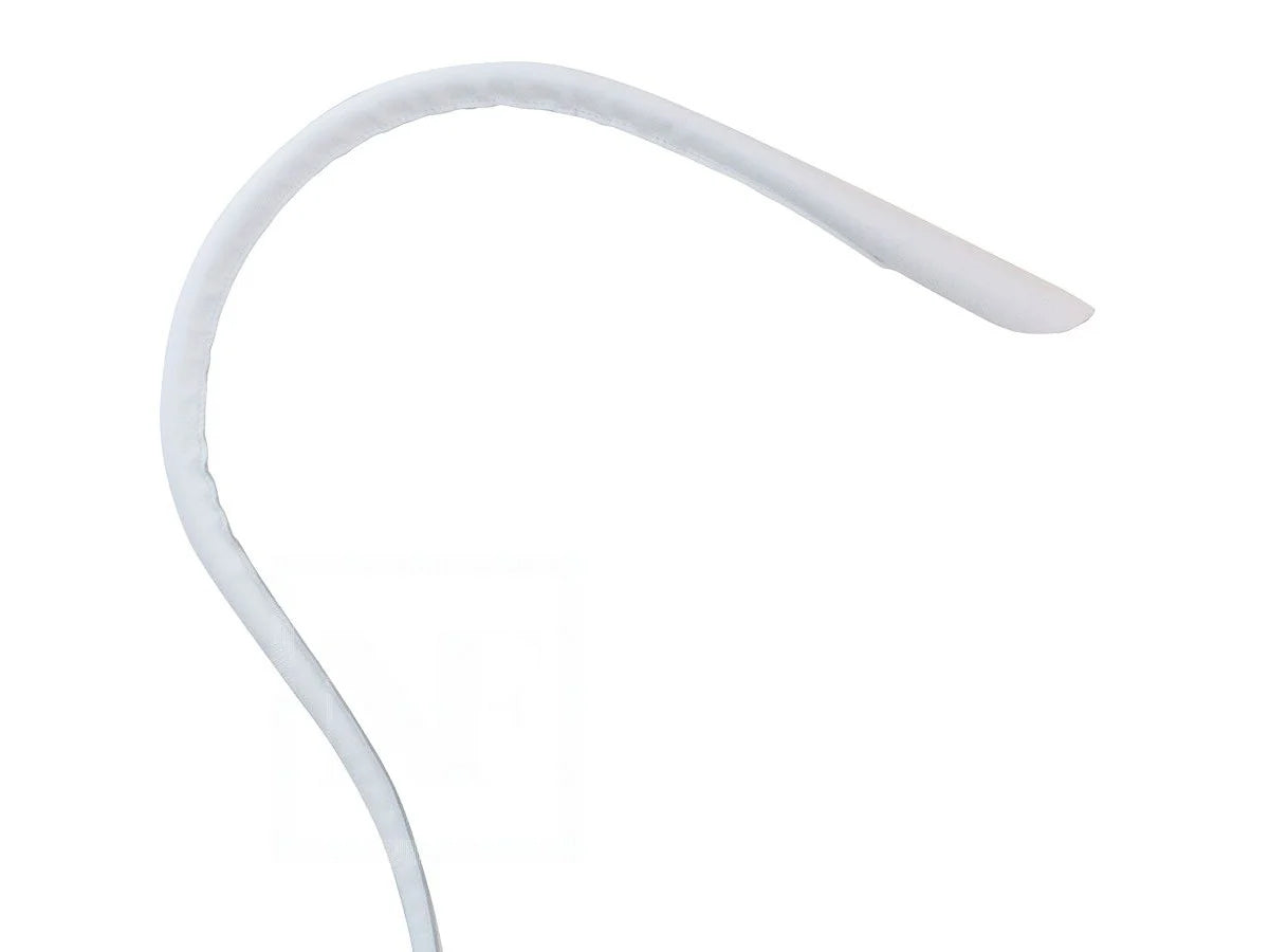 Cobra flexible LED reading light in white leather and matching white inner finish, perfect for a clean bedside setup.