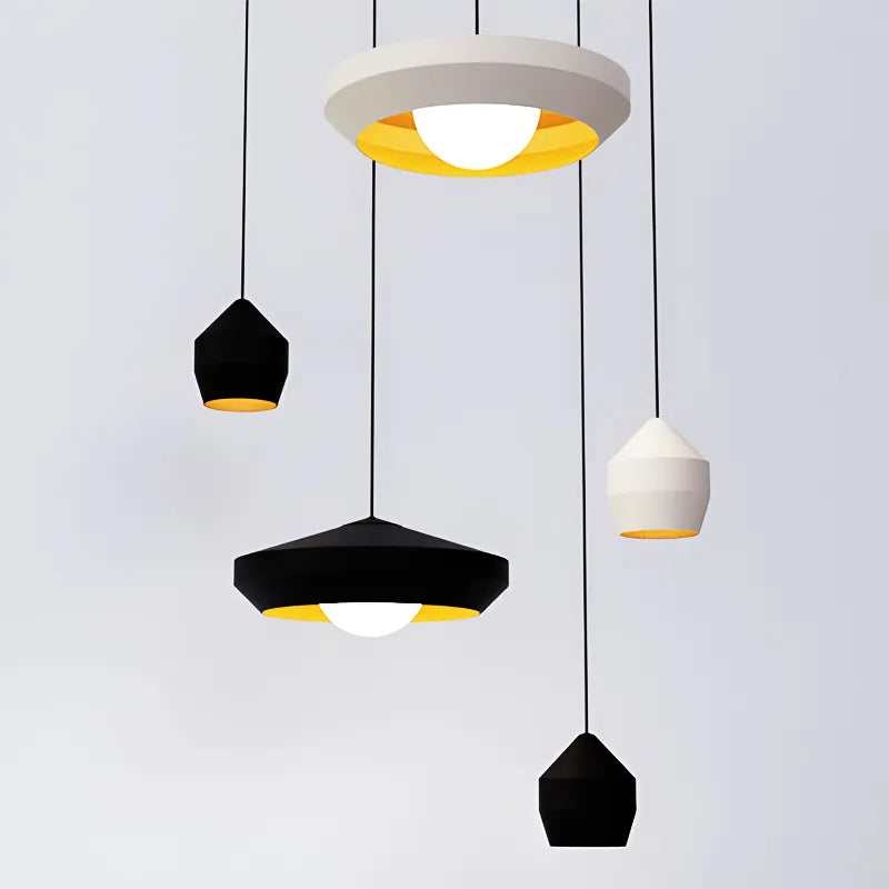 Modern black and gold Hoxton pendant light over kitchen island
