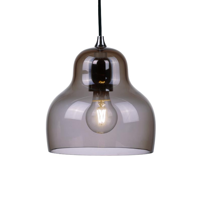 Versatile lighting solution for living rooms, bedrooms, and coworking spaces in Gray handblown glass