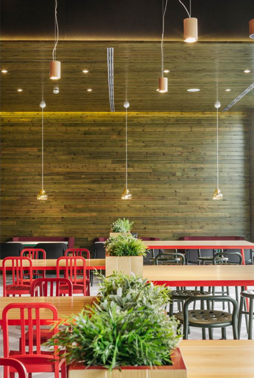 Red jelly-style designer light fixture for ambient lighting in bedrooms and cafés