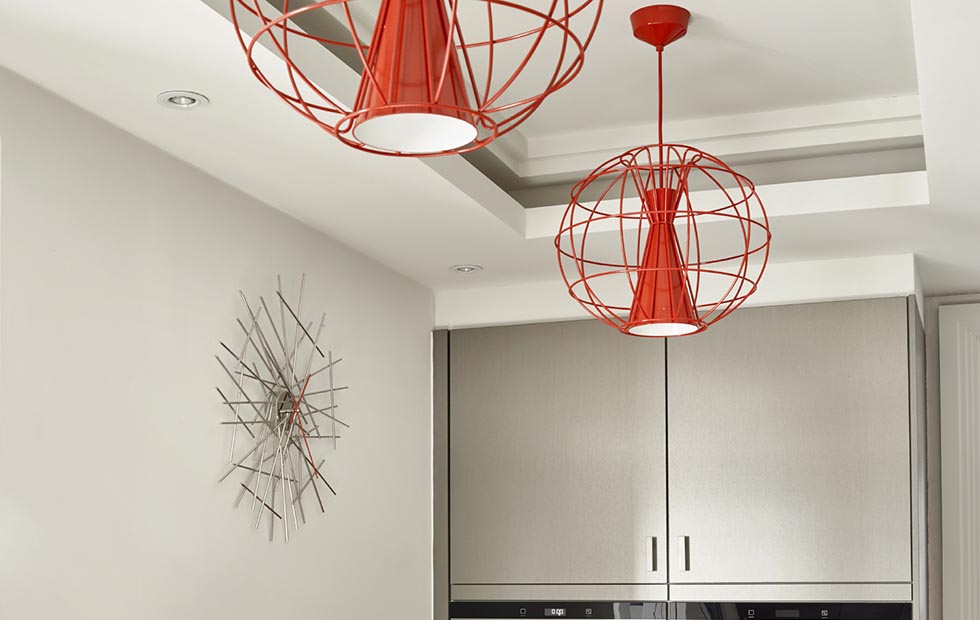 Red Latitude Pendant Light with adjustable spotlight by Innermost PL089330