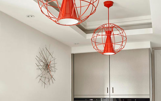 Red Latitude Pendant Light with adjustable spotlight by Innermost PL089330