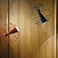 Latitude Suspension Lamp with aluminum and steel frame in Red and Black finishes