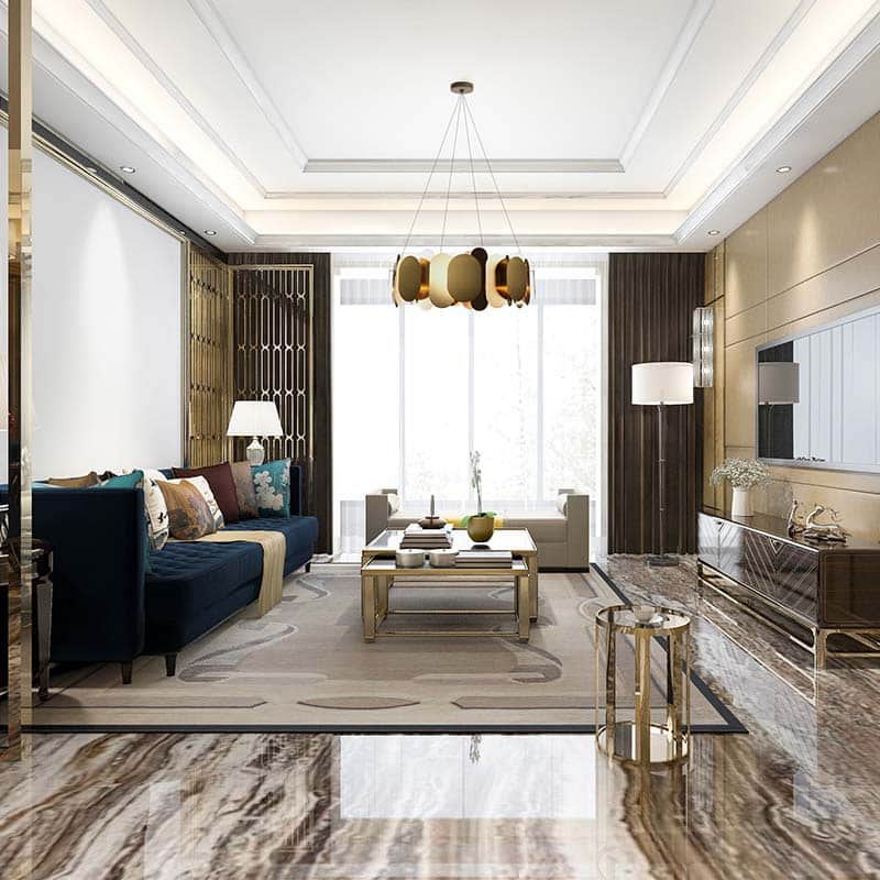 large circular brass chandelier for luxury bedroom lighting