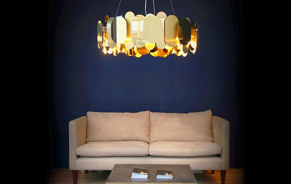 Innermost Panel 115 brass chandelier for luxury residential lighting projects