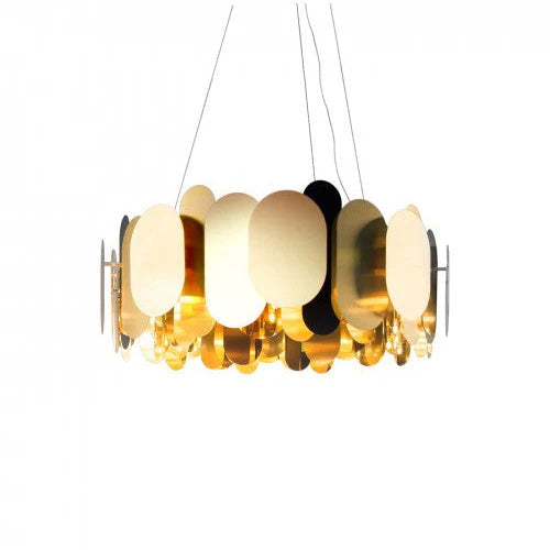 Contemporary brass ceiling pendant light fixture for designer interiors
