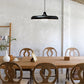 Modern industrial aluminum dome pendant light in matte black for dining area and kitchen island lighting