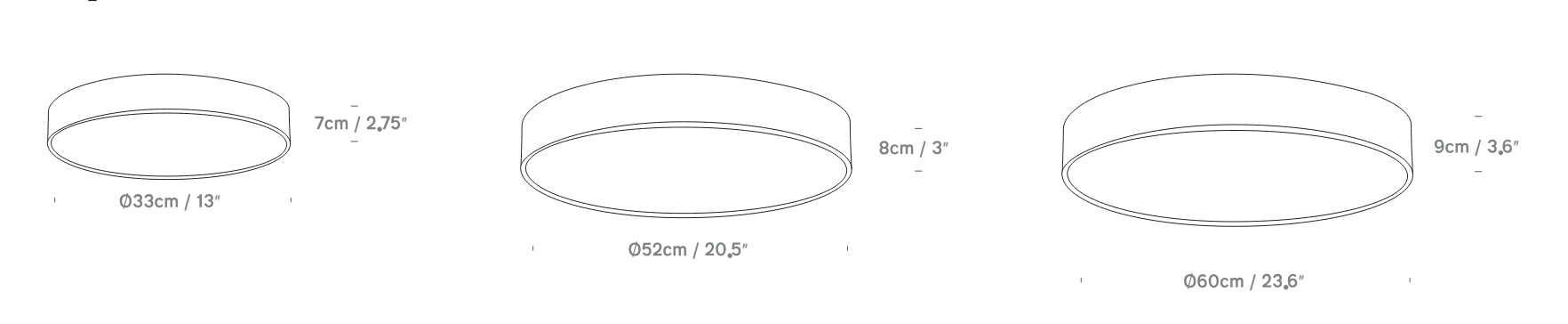 Round LED flush ceiling light available in 13 to 23 inch sizes