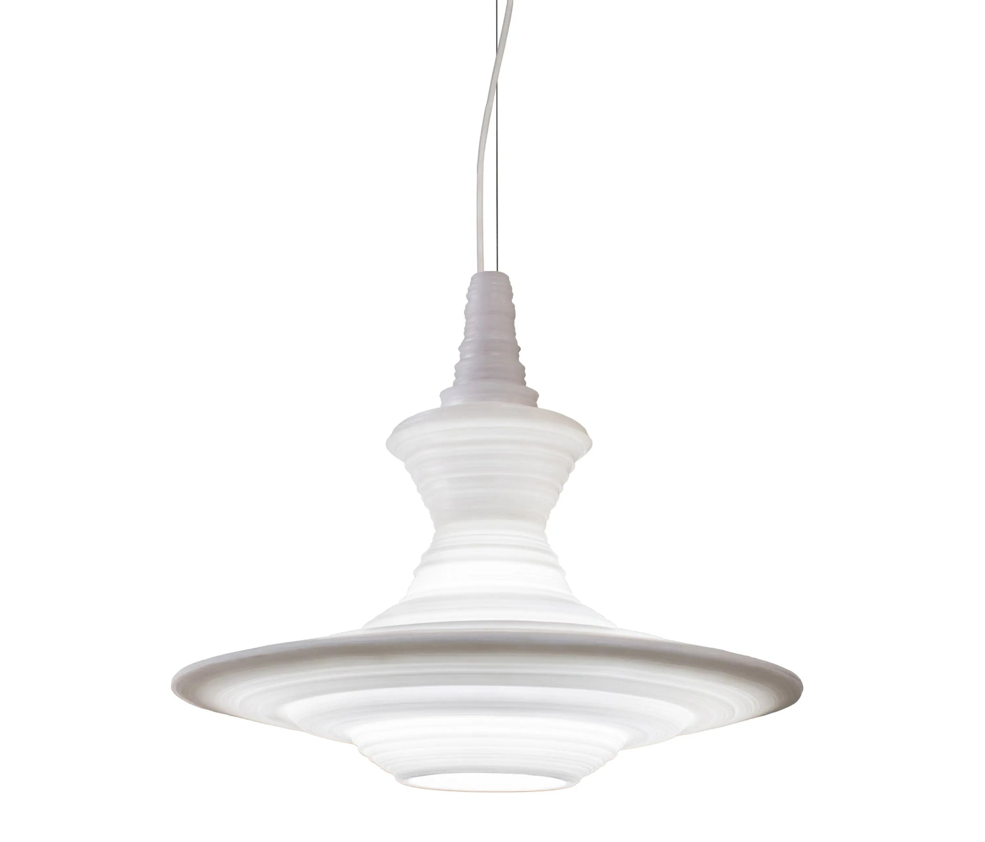 Stupa 56 White Pendant Light, Good Design Award 2015 winner, by Freshwest for Innermost lighting collection.