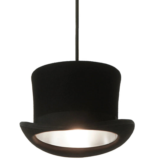 Black Felt Hat Pendant Light – Vintage Wooster Ceiling Lamp for Modern Interiors