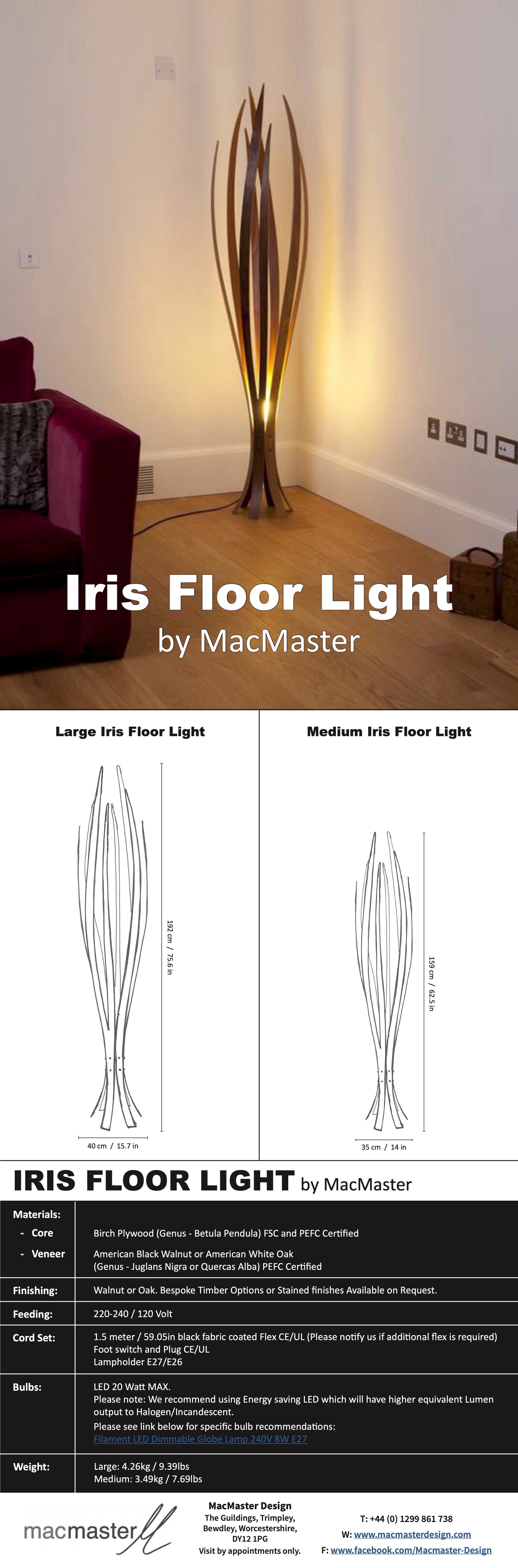 Iris Floor Lamp by MacMaster Design England