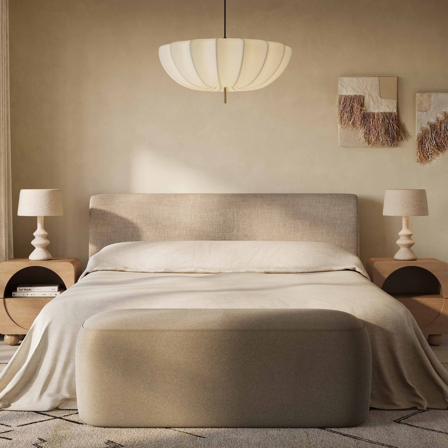 Graceland 54" Performance Faux Mohair Bench Taupe by Tov Furniture