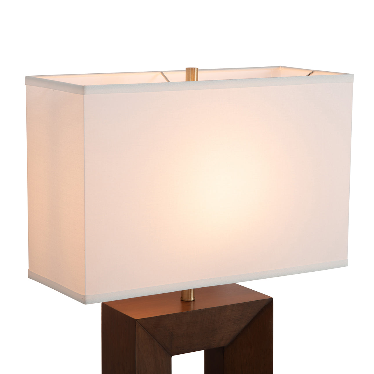 Julie Standing Table Lamp Ebony Wood Weathered Brass White Linen Shade 1010830B by Nova California