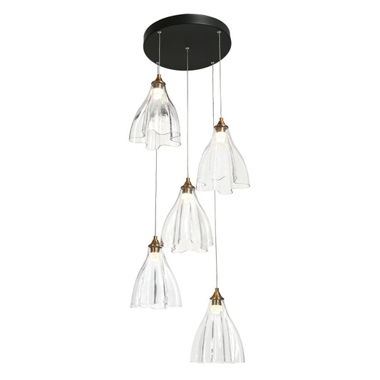Juanshin 5 Light Black Brass Chandelier - LNC Home