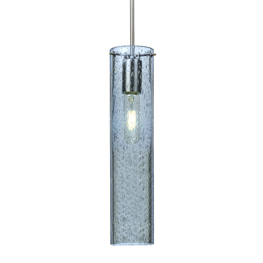 Modern Besa Juni 16 pendant light featuring handcrafted blue bubble glass shade