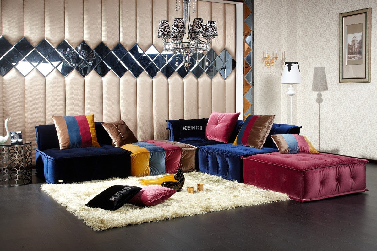 Divani Casa Dubai Contemporary Multicolored Fabric Modular Sectional Sofa