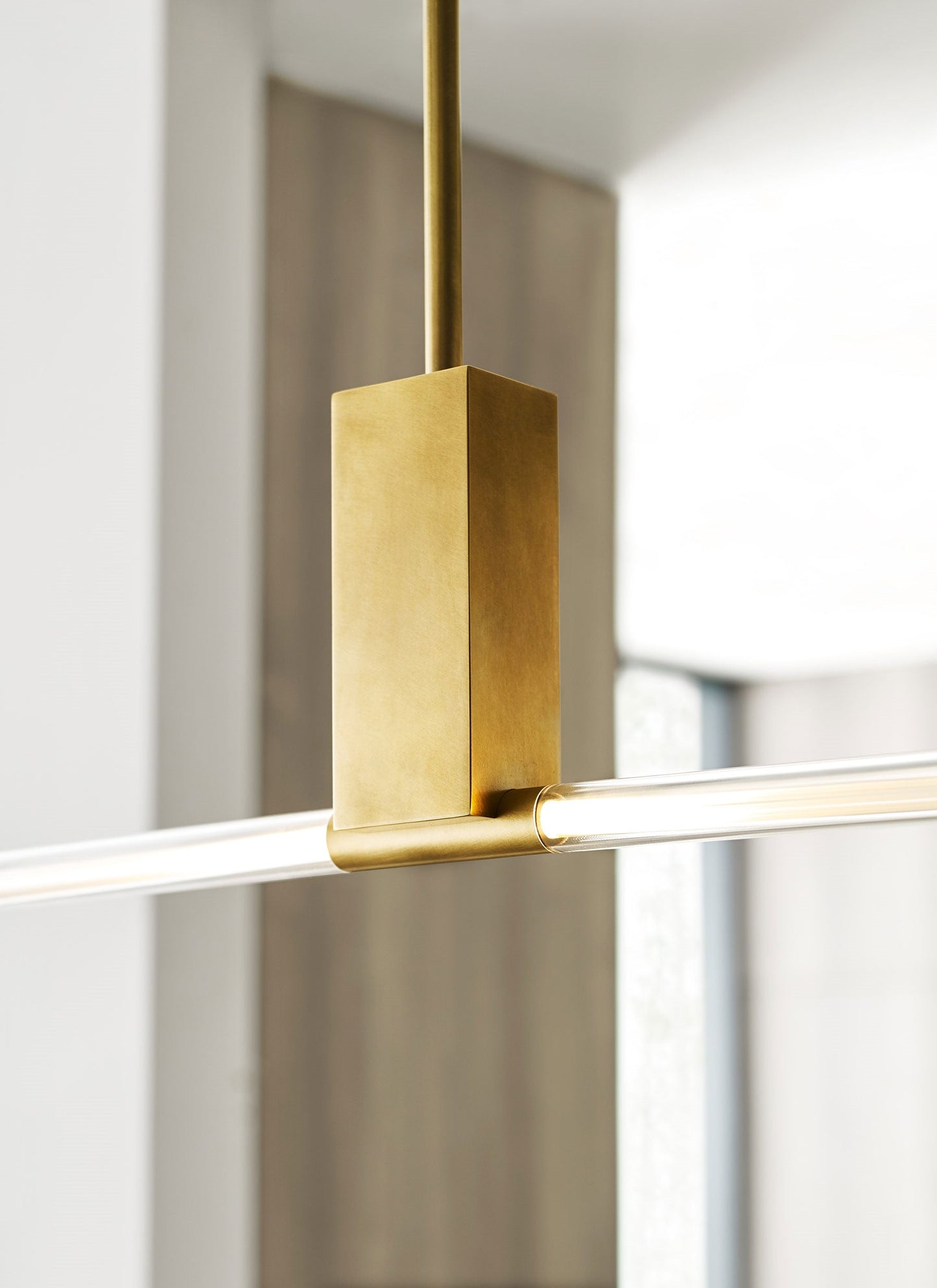 Phobos 66-inch Linear LED Glass Chandelier by Visual & Comfort & Co
