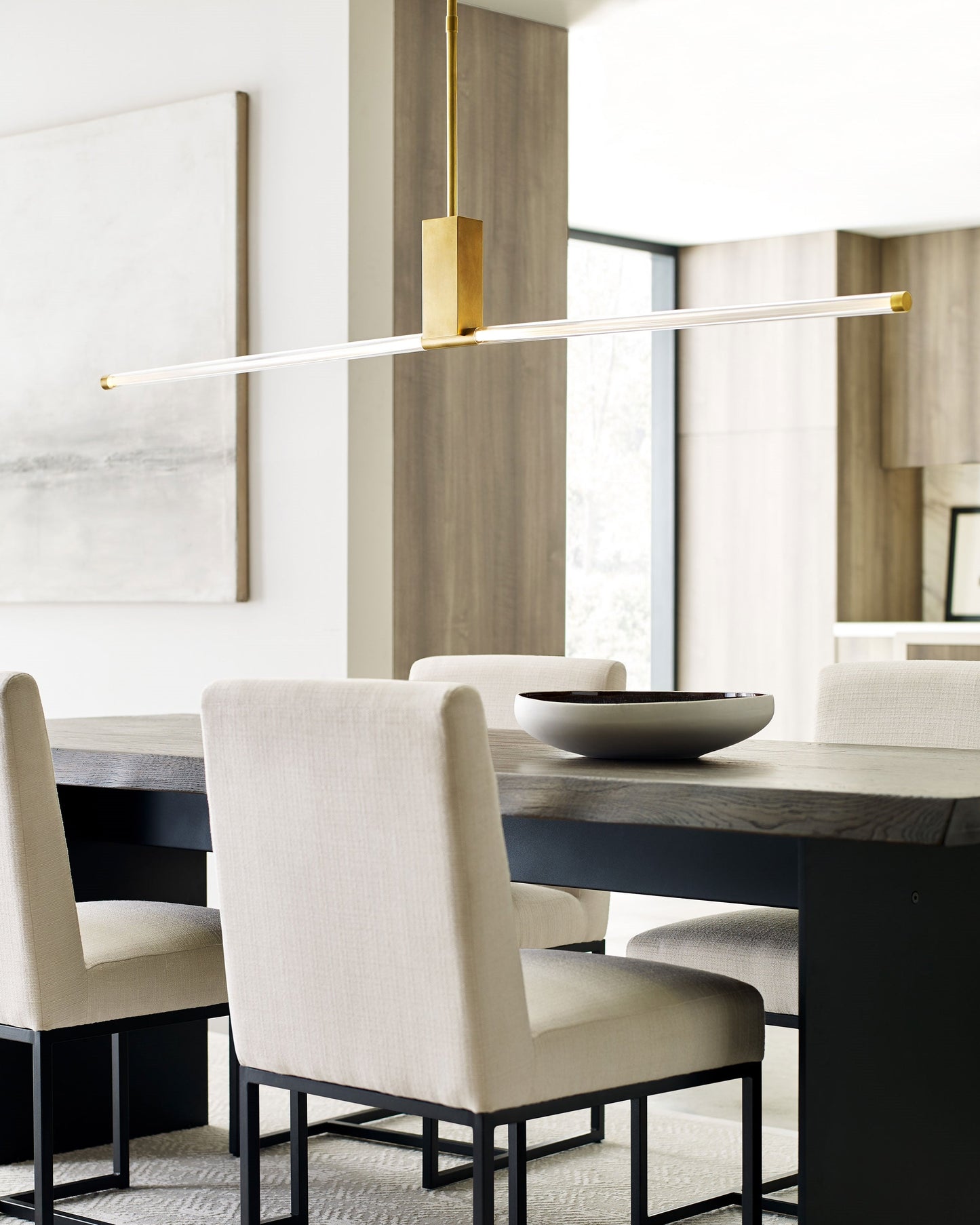 Phobos 66-inch Linear LED Glass Chandelier by Visual & Comfort & Co