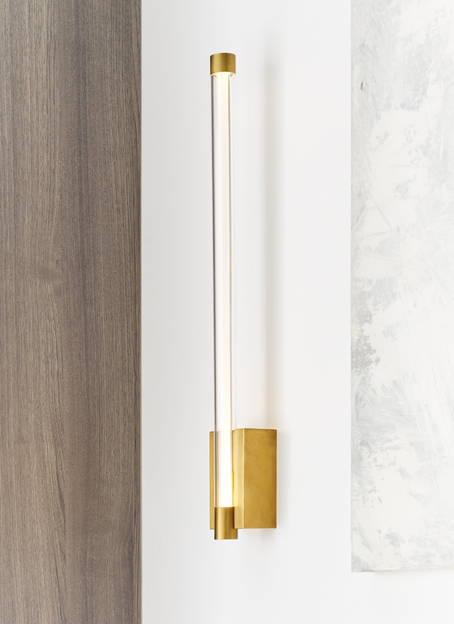 Visual Comfort Phobos 1 Light Led Wall Sconce Vertical Brass 700Wsphb21 