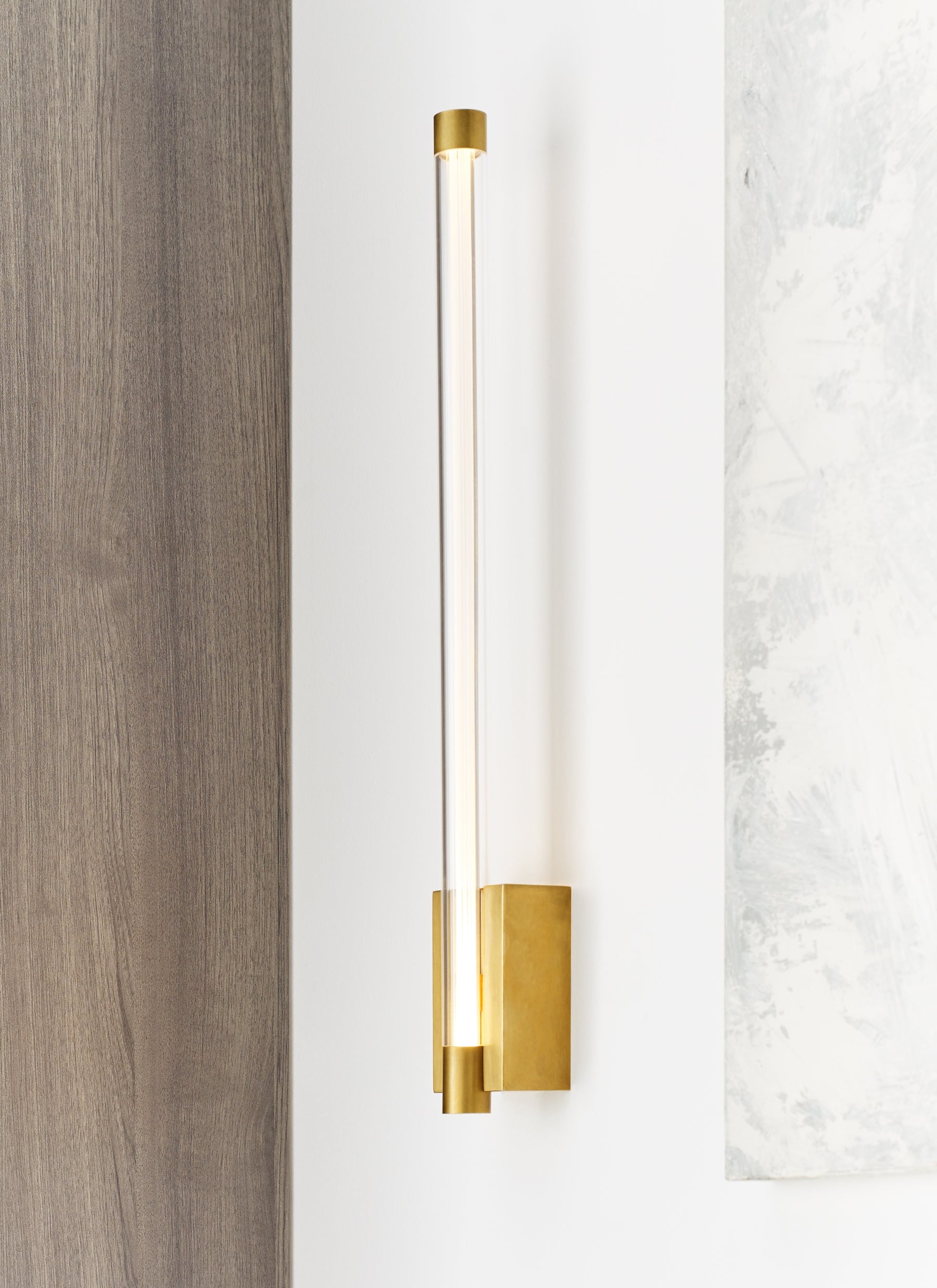 Visual Comfort Phobos 1 Light Led Wall Sconce Vertical Brass 700Wsphb21 