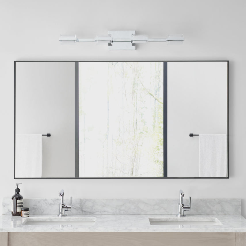4 Bulb Chrome Bath Bar Kamden by Visual & Comfort & Co