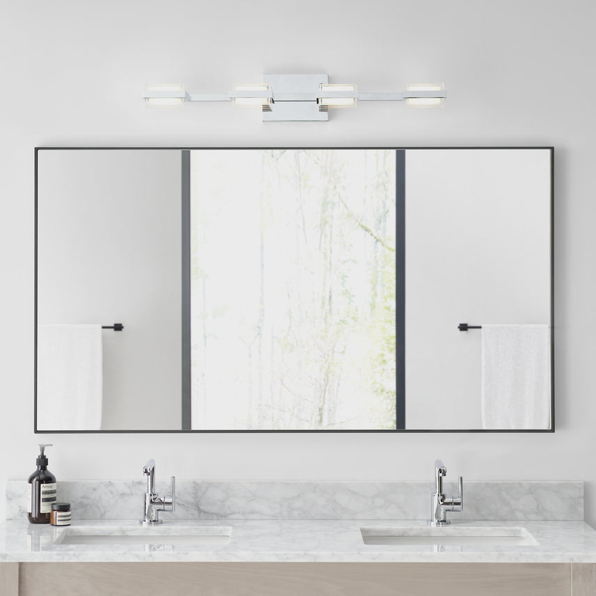 4 Bulb Chrome Bath Bar Kamden by Visual & Comfort & Co