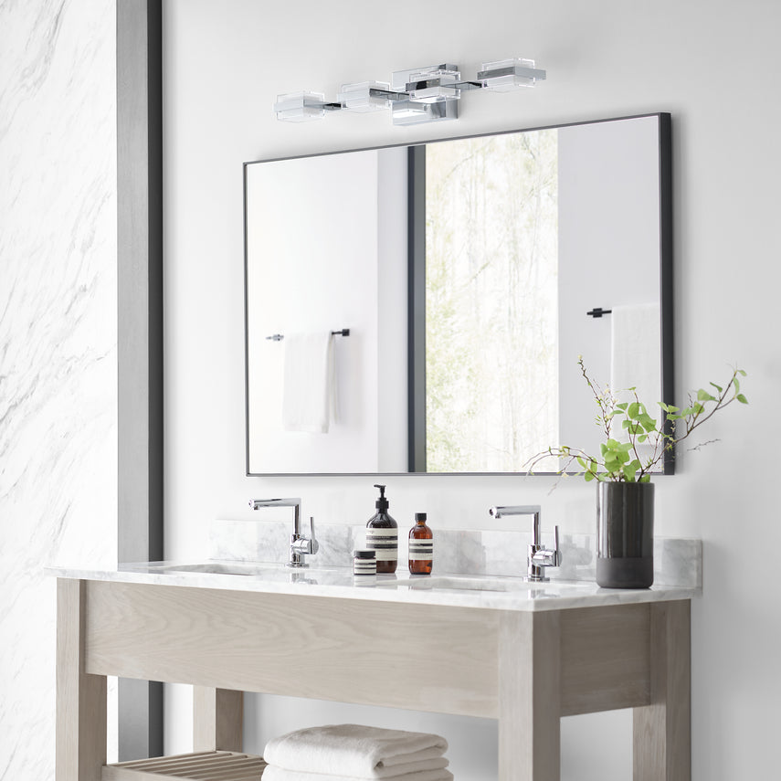 4 Bulb Chrome Bath Bar Kamden by Visual & Comfort & Co