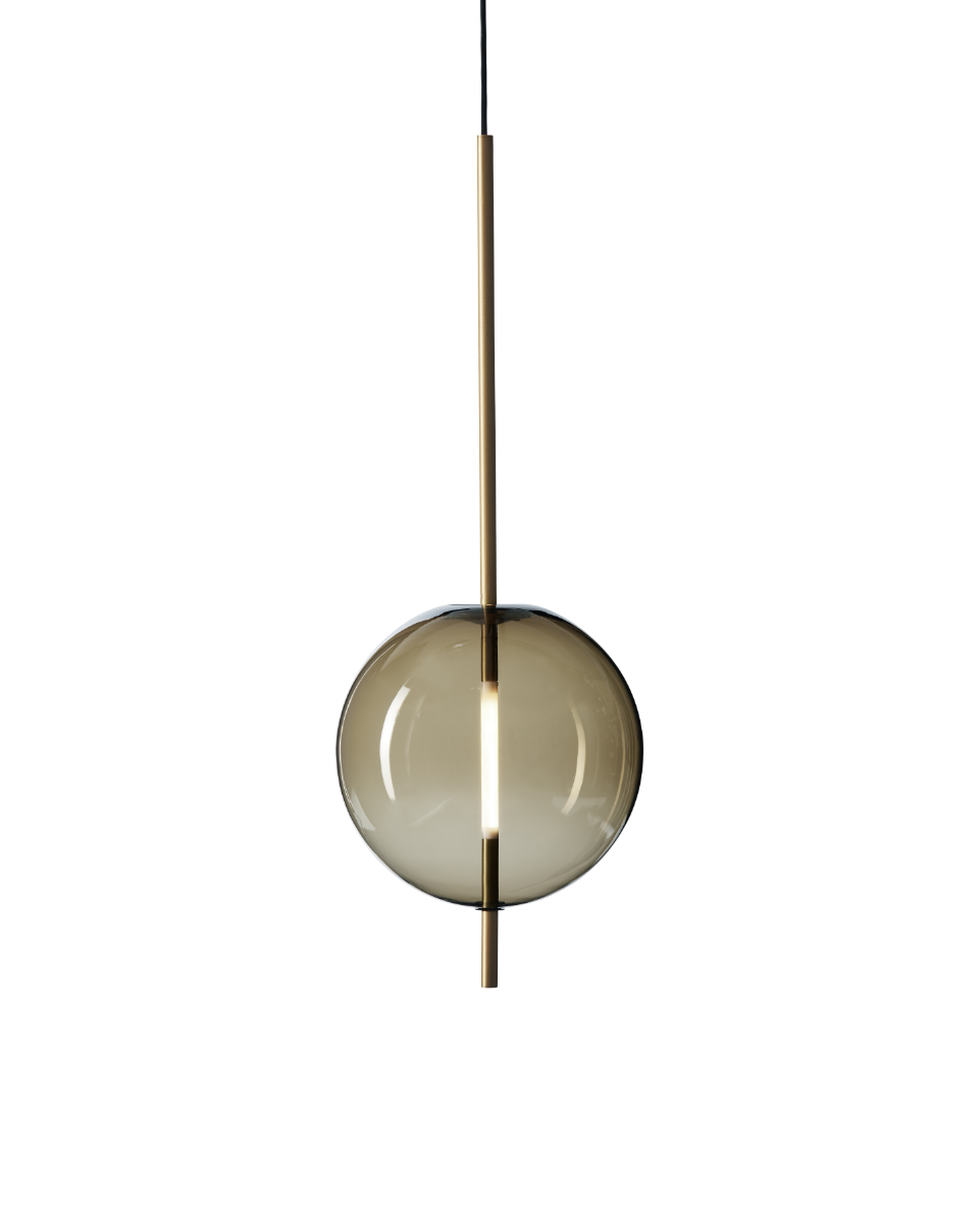 Pholc Kandinsky smoked glass pendant by Broberg & Ridderstråle – Kandinsky 30 (11.8 in) Smoked Brown and Brass, second view