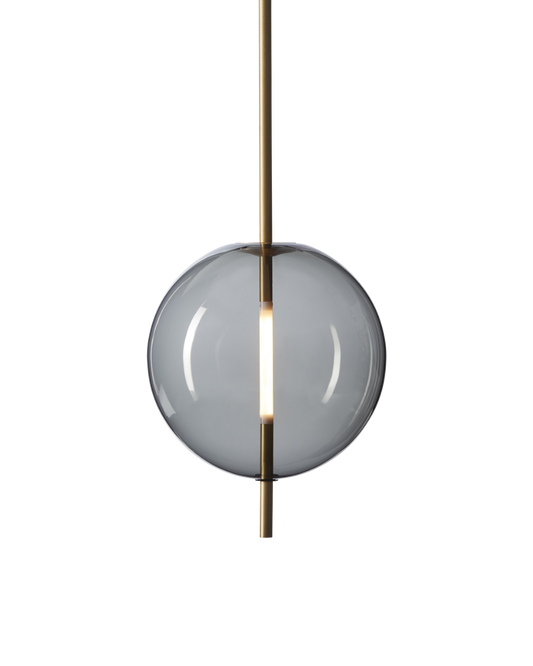 Pholc Kandinsky smoked glass pendant by Broberg & Ridderstråle – Kandinsky 30 (11.8 in) Smoked Grey and Brass