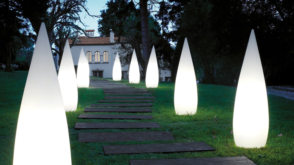 Kanpazar opal white outdoor lamp by Jon Santacoloma