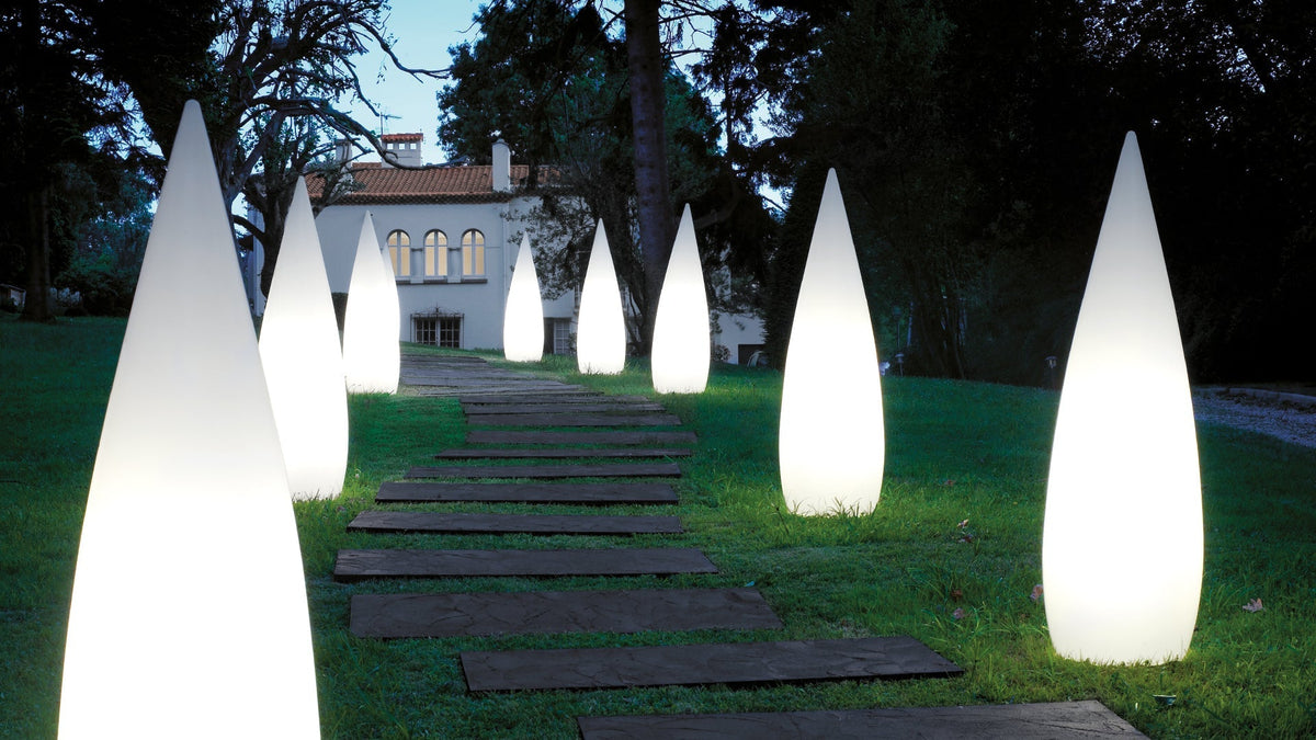 Kanpazar opal white outdoor lamp by Jon Santacoloma