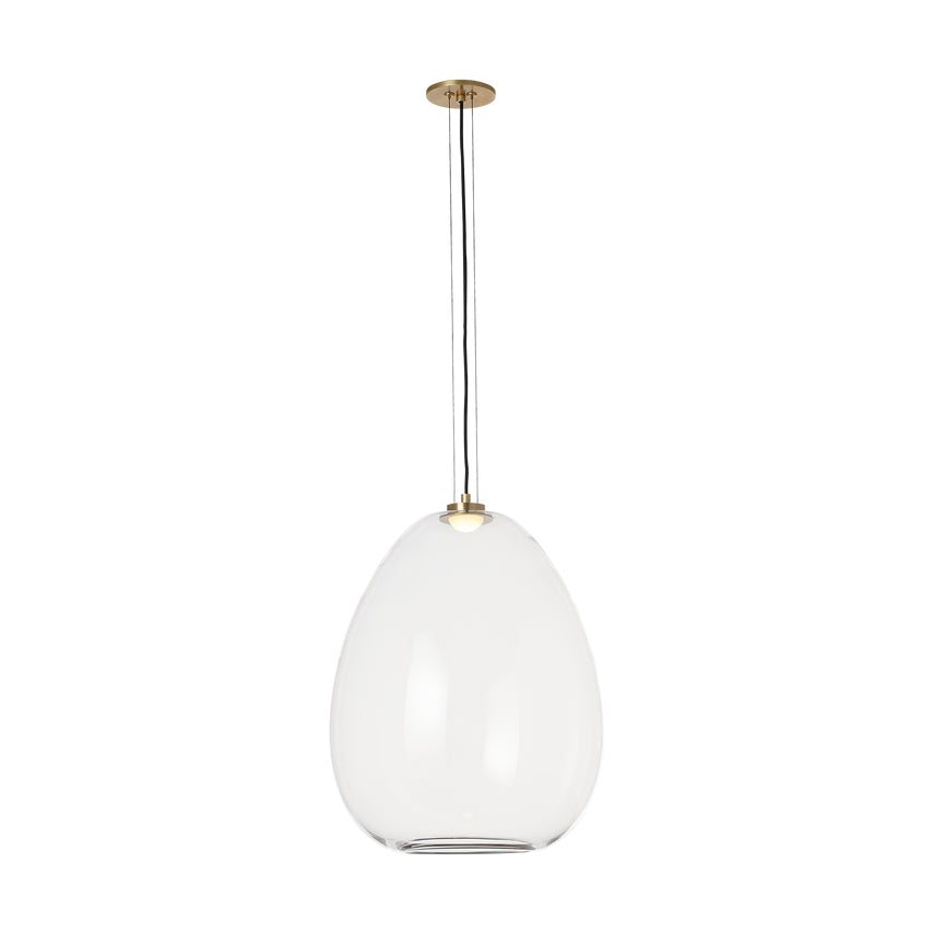 Kapoor Large Pendant Clear Smoke Opal Glass LED by Visual & Comfort & Co