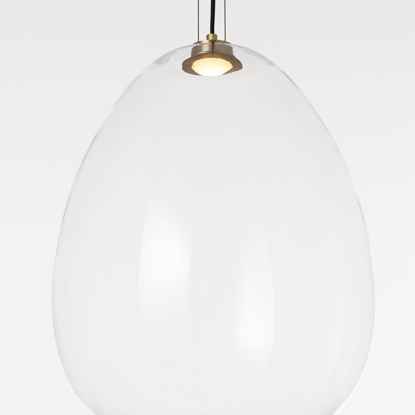 Kapoor Large Pendant Clear Smoke Opal Glass LED by Visual & Comfort & Co