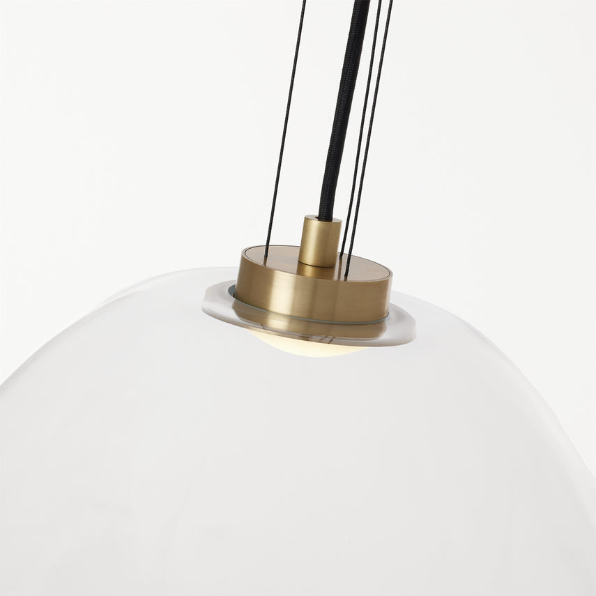 Kapoor Large Pendant Clear Smoke Opal Glass LED by Visual & Comfort & Co