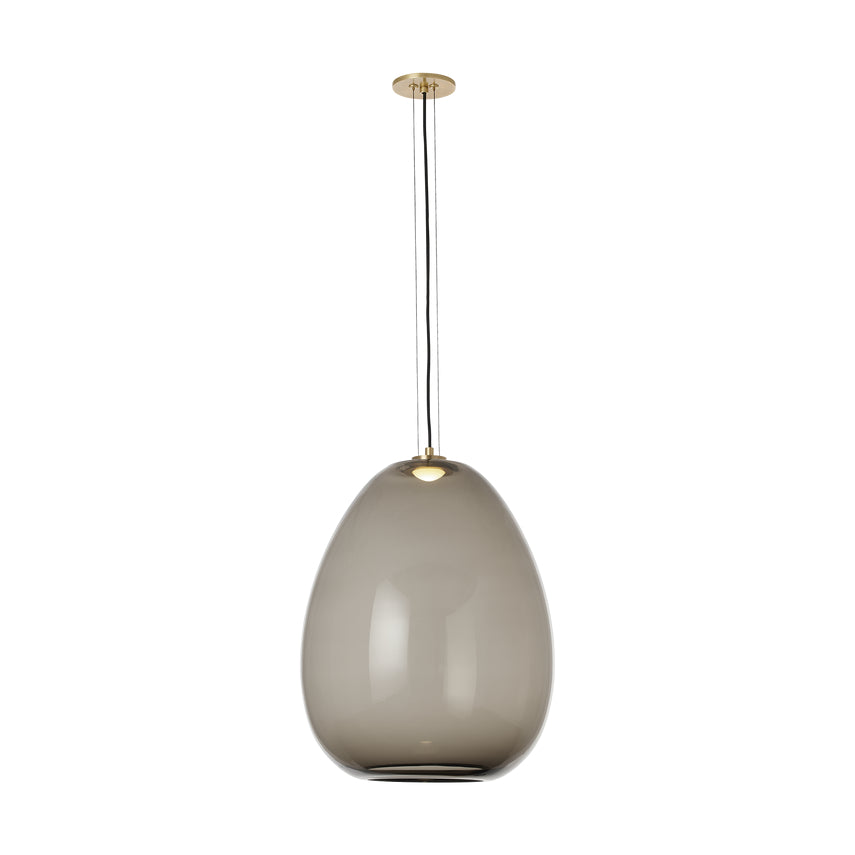 Kapoor Large Pendant Clear Smoke Opal Glass LED by Visual & Comfort & Co