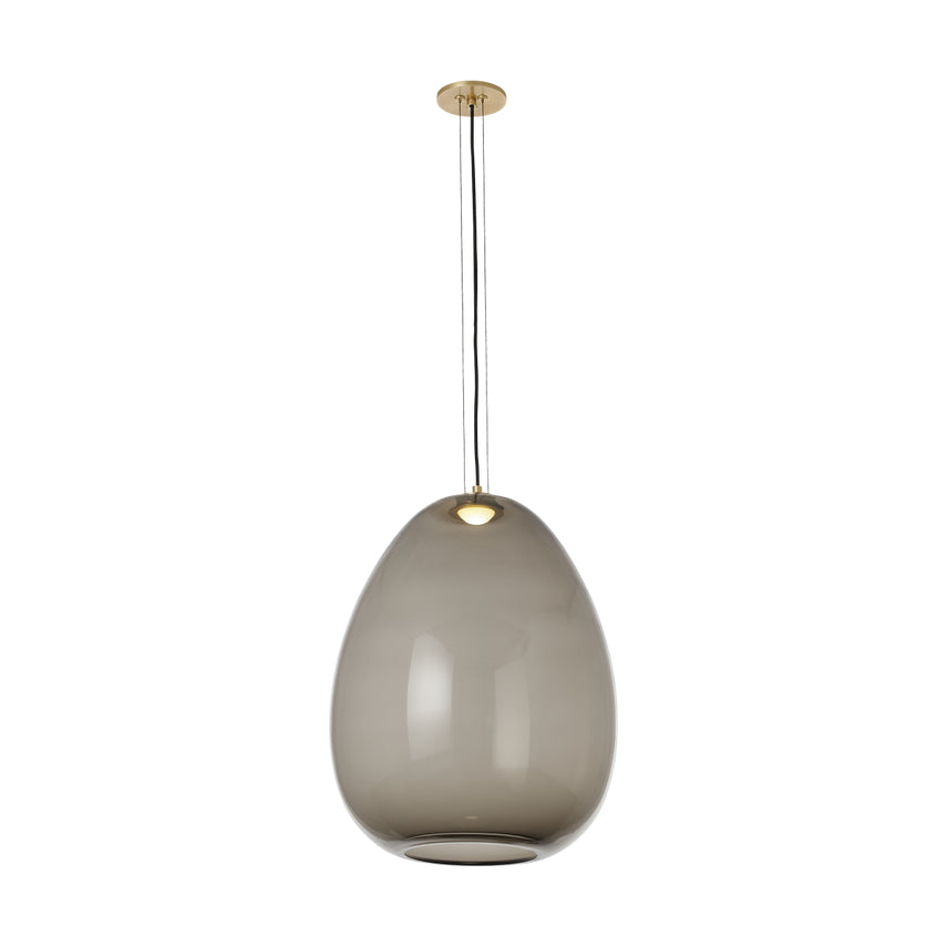 Kapoor Large Pendant Clear Smoke Opal Glass LED by Visual & Comfort & Co