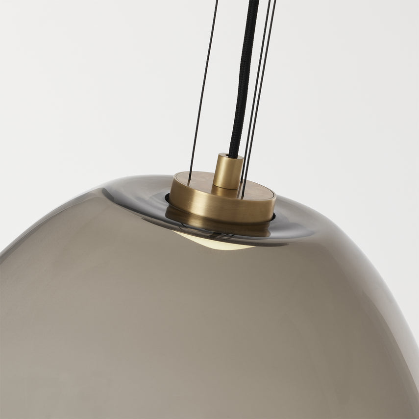 Kapoor Large Pendant Clear Smoke Opal Glass LED by Visual & Comfort & Co