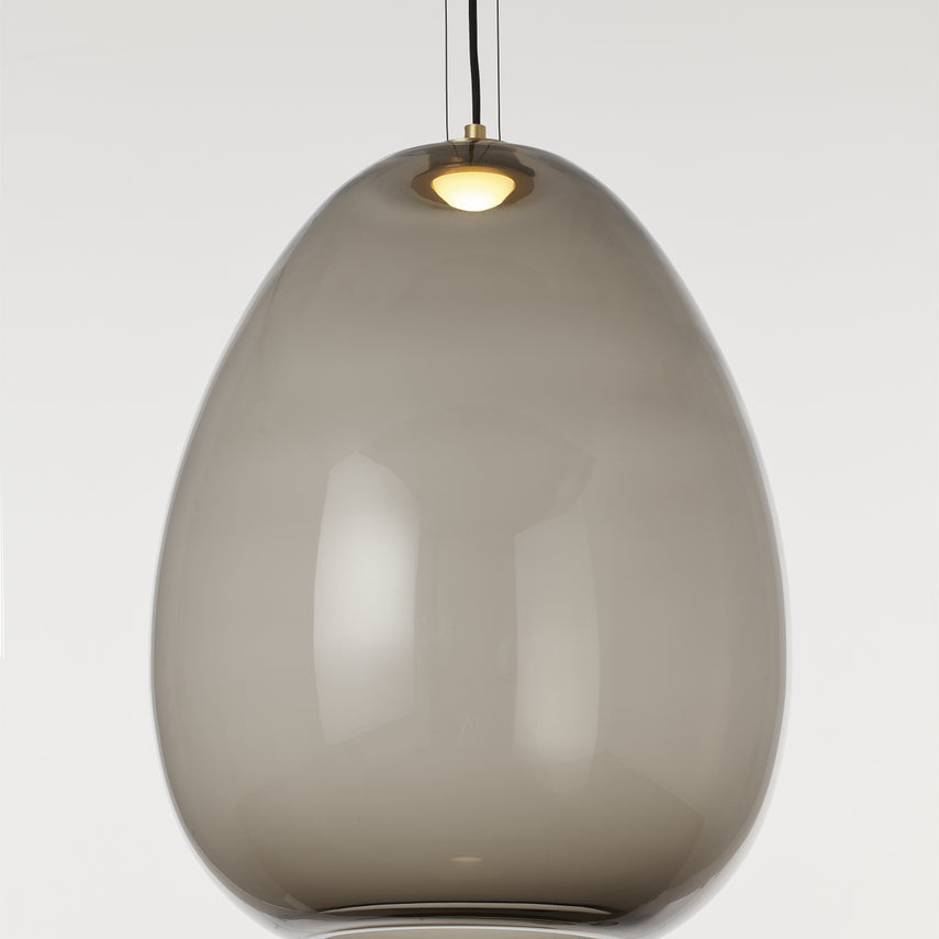 Kapoor Large Pendant Clear Smoke Opal Glass LED by Visual & Comfort & Co