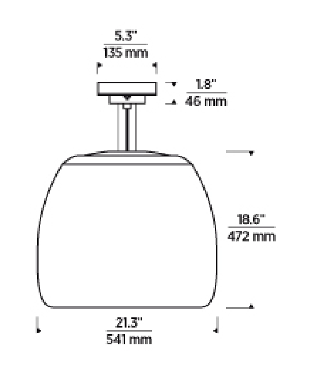 21-inch Ceramic Pendant Light Kitchen Dining by Visual & Comfort & Co
