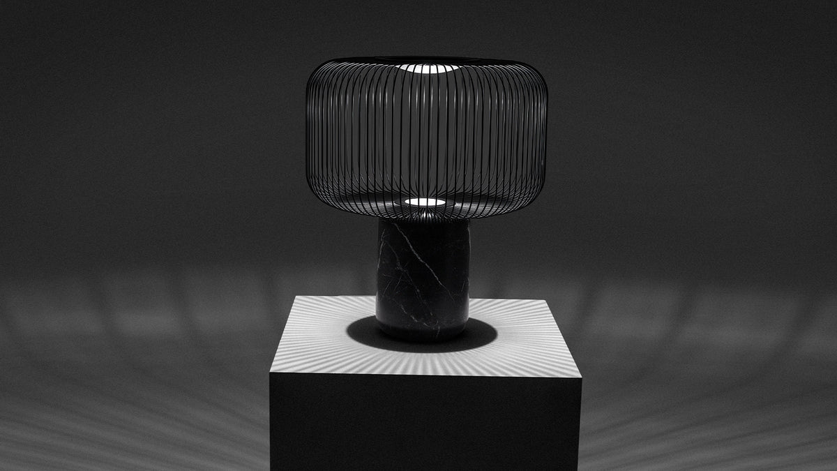 Keshi T marble table lamp by David Abad