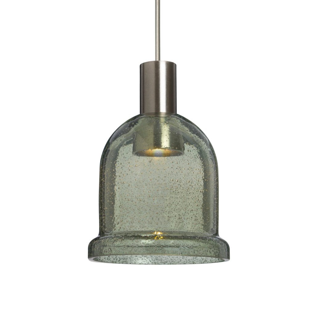 Besa Lighting Kiba Moss Bubble Glass LED Mini Pendant with Modern Styling