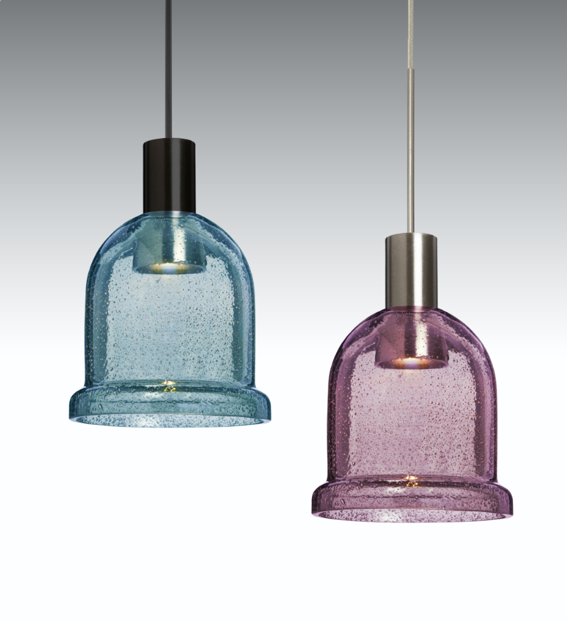 Besa Kiba Mini Pendant Light with Handcrafted Bubble Glass and Warm LED Lighting