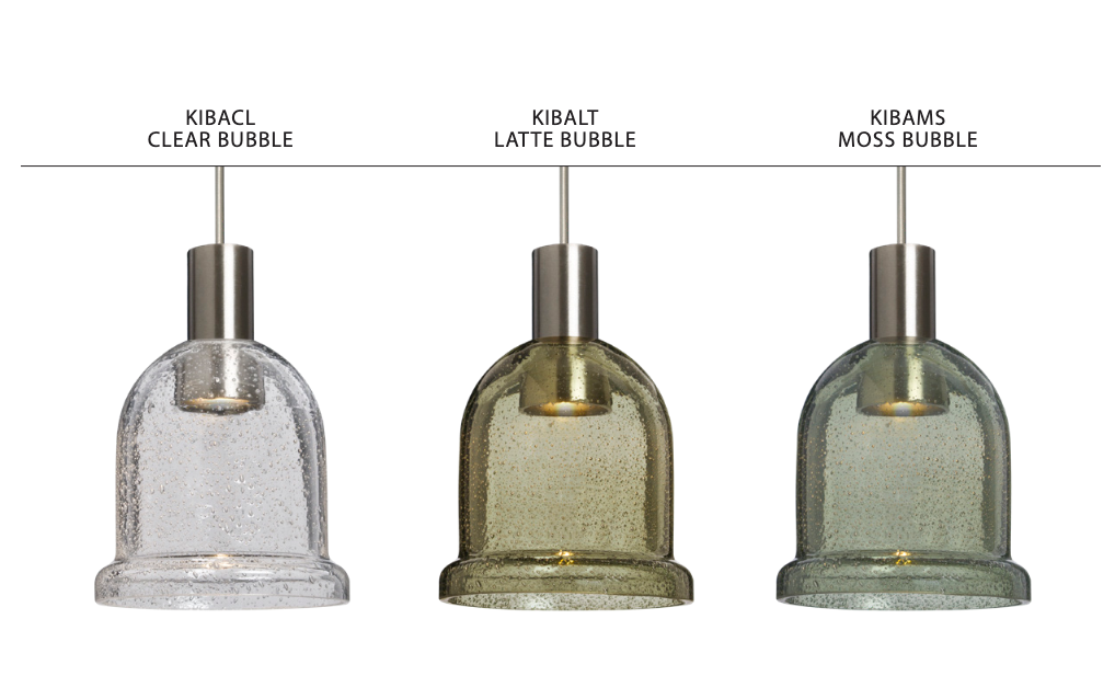 Modern Besa Kiba Glass Mini Pendant for Kitchen Island, Dining Room, and Hospitality Spaces