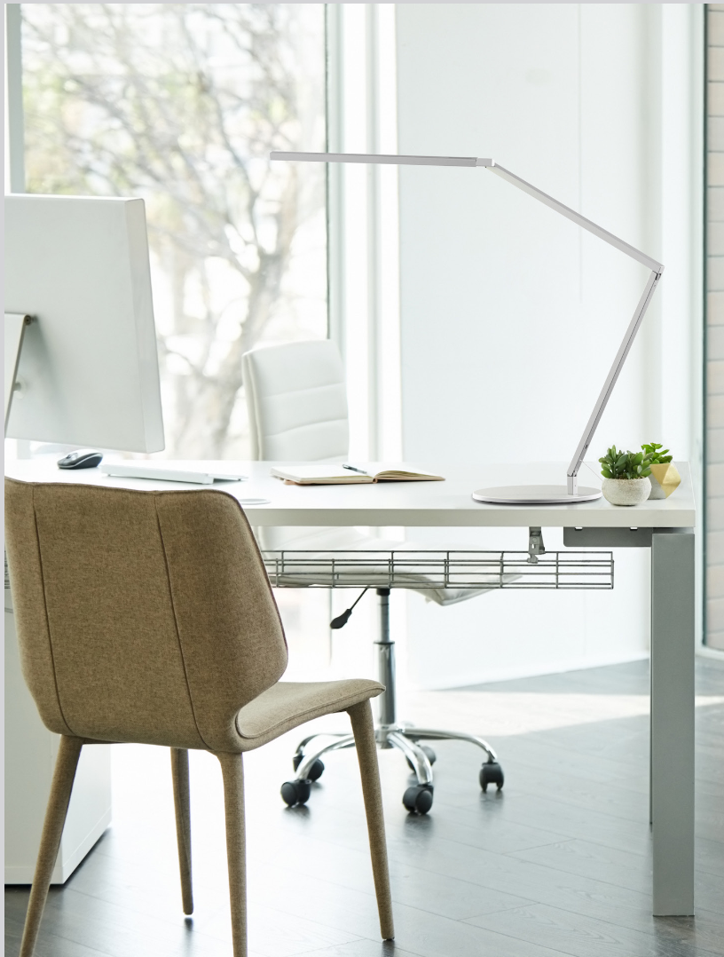 Koncept Z-Bar Pro Gen 4 silver LED desk lamp with adjustable task lighting