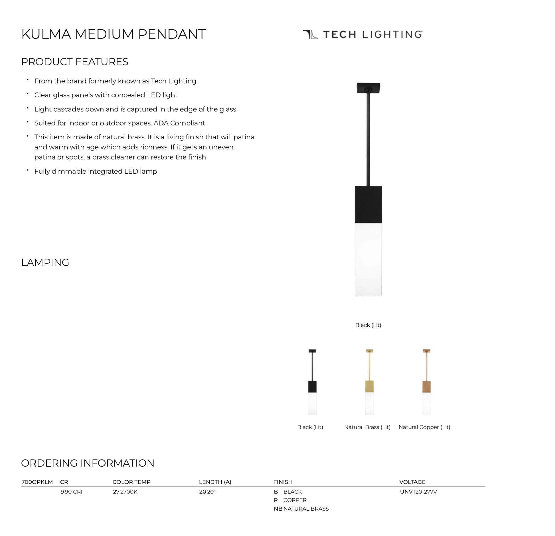 Kulma 700Opklm92720 Medium LED Pendant Light by Visual & Comfort & Co