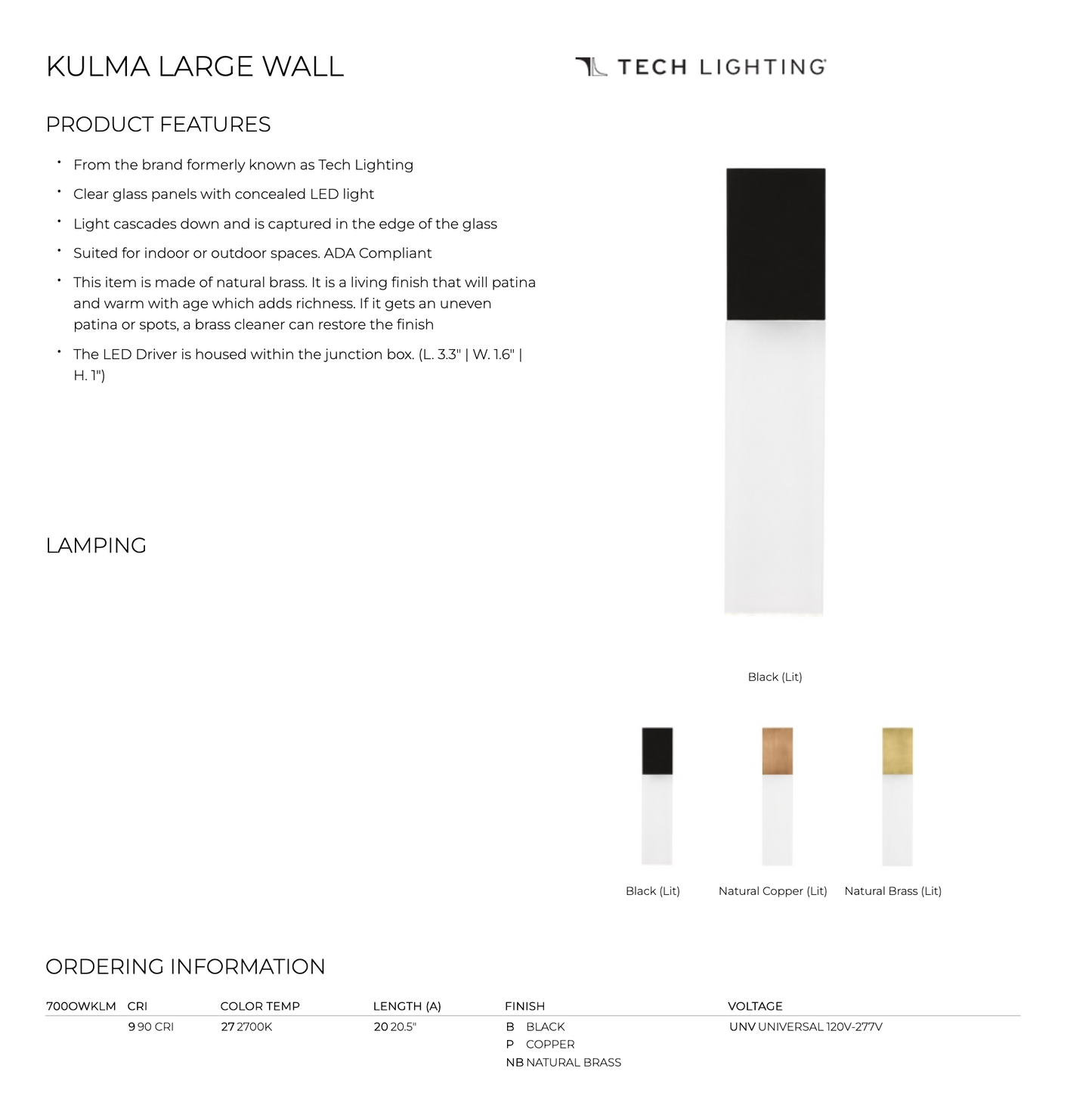 Kulma Wall Sconce Large by Visual & Comfort & Co