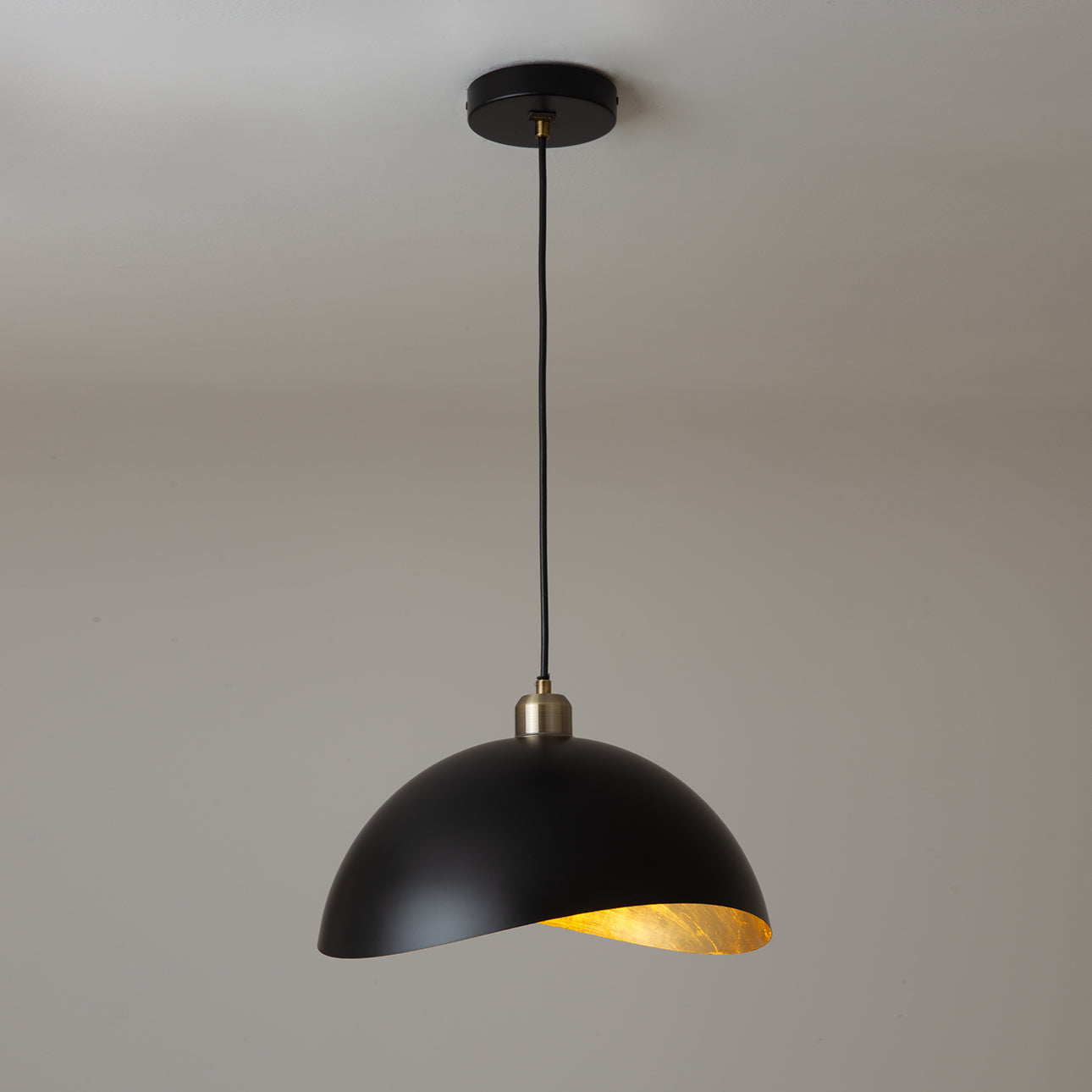 Luna Bella Pendant Light Large Matte Black Weathered Brass 3111017Wb by Nova California