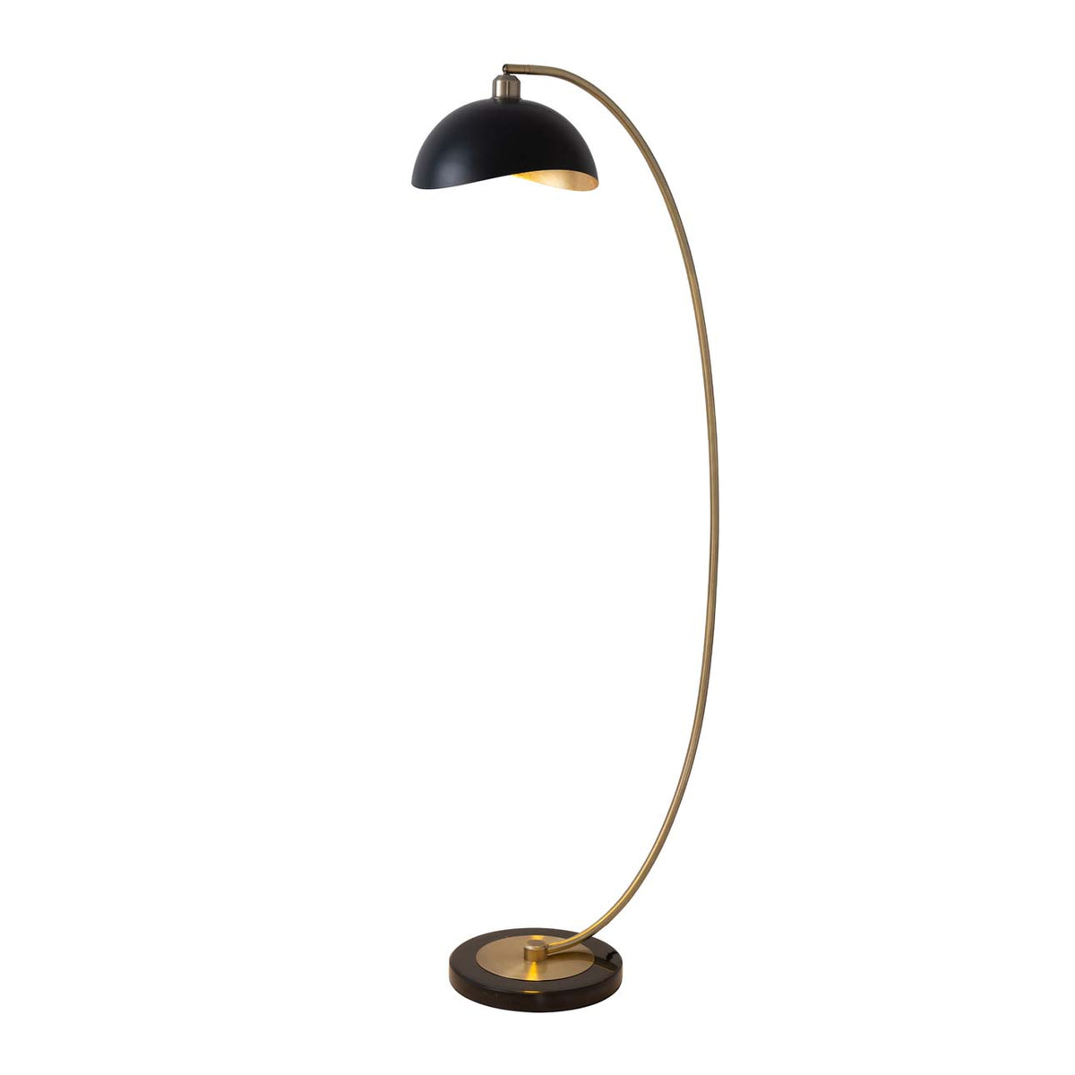 Luna Bella Chairside Arc Floor Lamp by Nova of California, Matte Black/Gold-Leaf – view 1