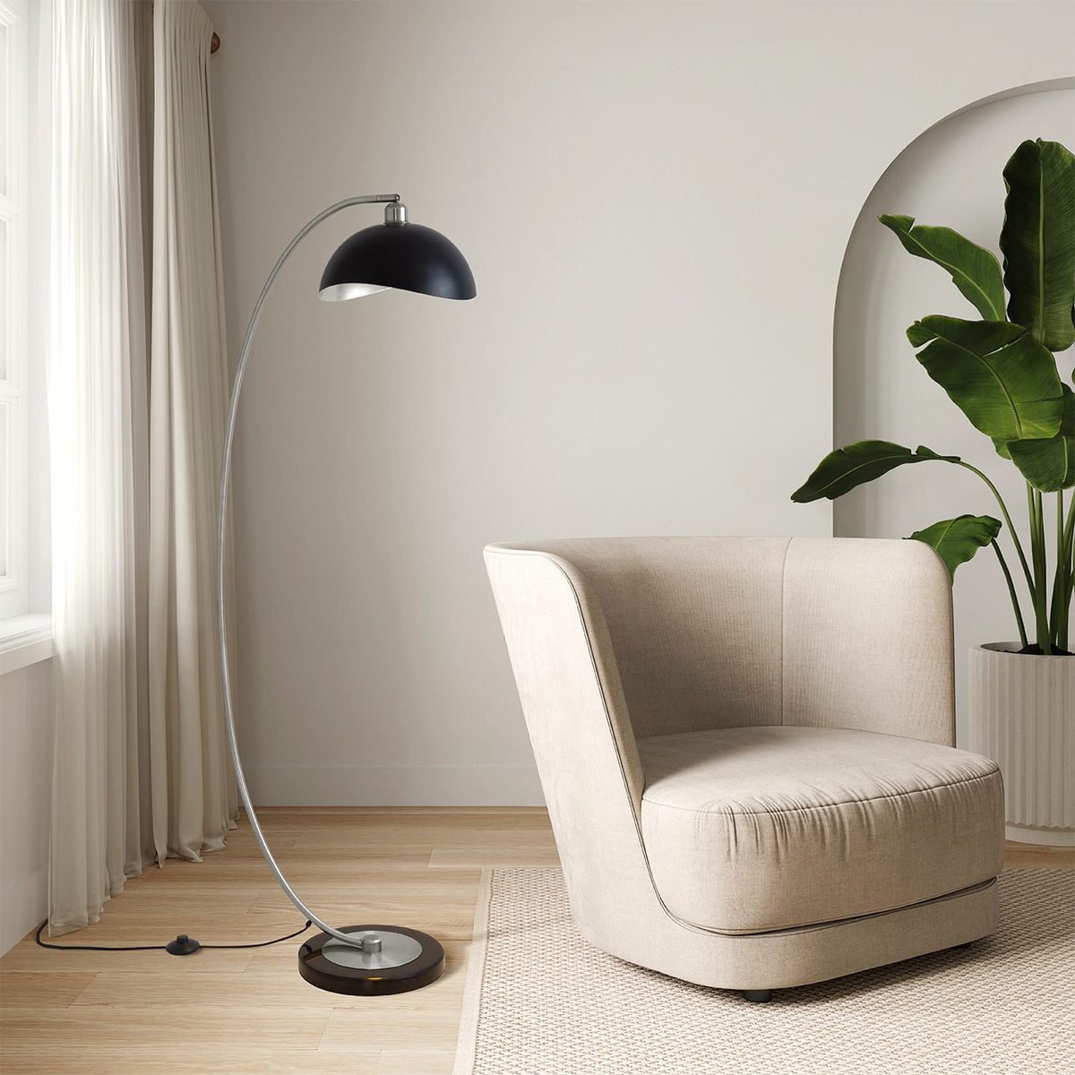 Luna Bella Chairside Arc Floor Lamp by Nova of California – view 3