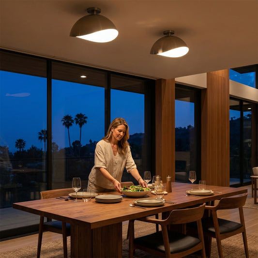 Luna Bella Flush Mount, Satin Nickel by Nova of California – view 1